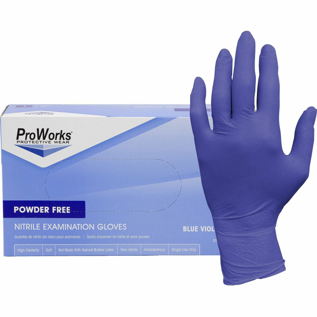 Hospeco Brands Group ProWorks GLN125FM ProWorks Nitrile Powder-Free Exam Gloves