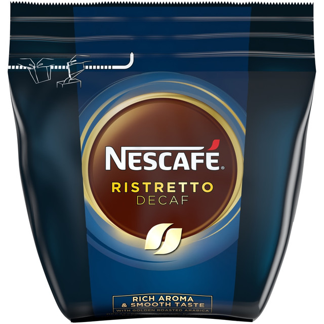 NESTLE WATERS NORTH AMERICA 557465 NESCAFE Ristretto Decaffeinated Coffee, Arabica and Robusta Decaf Blend, 8.82 Oz Bag, Box of 4 Bags