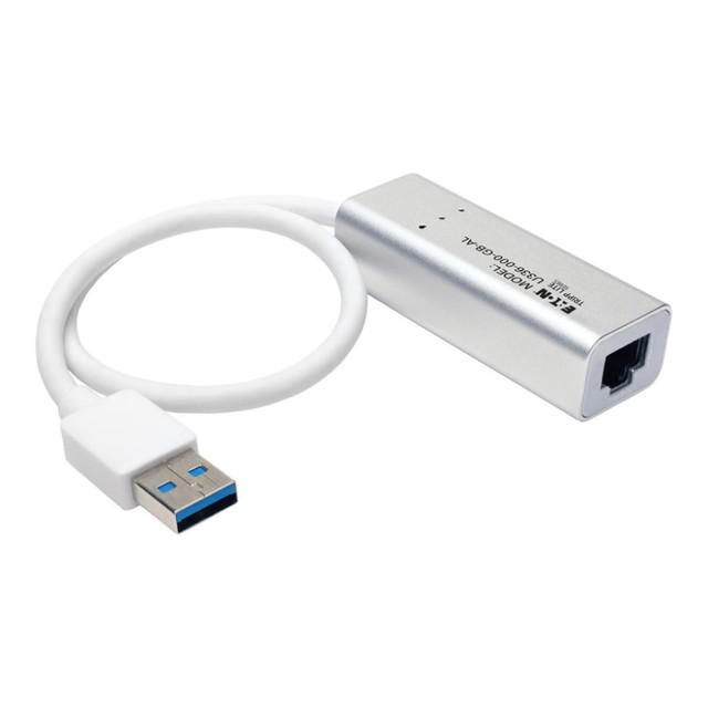 TRIPP LITE U336-000-GB-AL  USB 3.0 SuperSpeed to Gigabit Ethernet NIC Network Adapter RJ45 10/100/1000 Aluminum White - Network adapter - USB 3.0 - Gigabit Ethernet - silver
