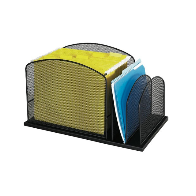 SAFCO PRODUCTS CO 3259BL Safco Onyx Mesh Hanging File Desk Organizer With 2 Upright Sections, 11 1/2inH x 19 1/4inW x 11 1/2inD, Black SAFCO PRODUCTS CO 3259BL Safco Onyx Mesh Hanging File Desk Organizer With 2 Upright Sections, 11 1/2inH x 19 1/4inW x 11 1/2inD, Black