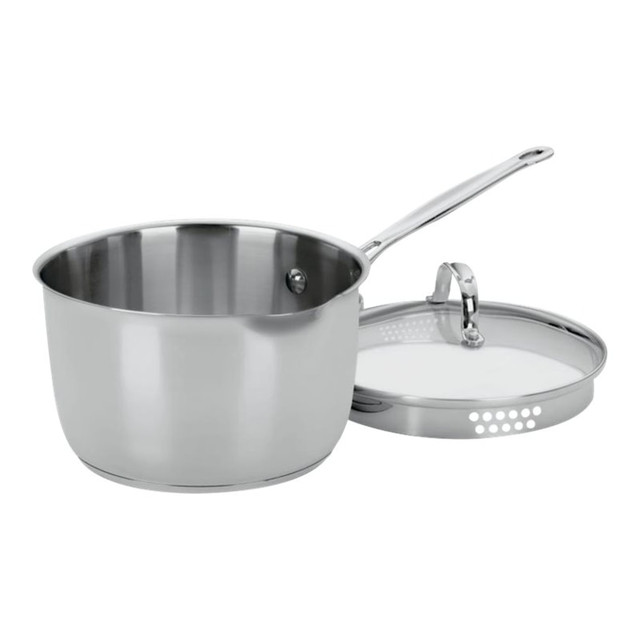 CONAIR CORPORATION Cuisinart 7193-20P  Chef's Classic Cook And Pour Saucepan With Cover, 3-Quart, Silver