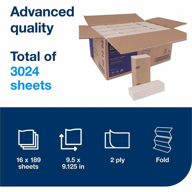 Essity Hygiene and Health AB TORK 101293 TORK Advanced Xpress Multifold Hand Towel, 3-Panel Essity Hygiene and Health AB TORK 101293 TORK Advanced Xpress Multifold Hand Towel, 3-Panel