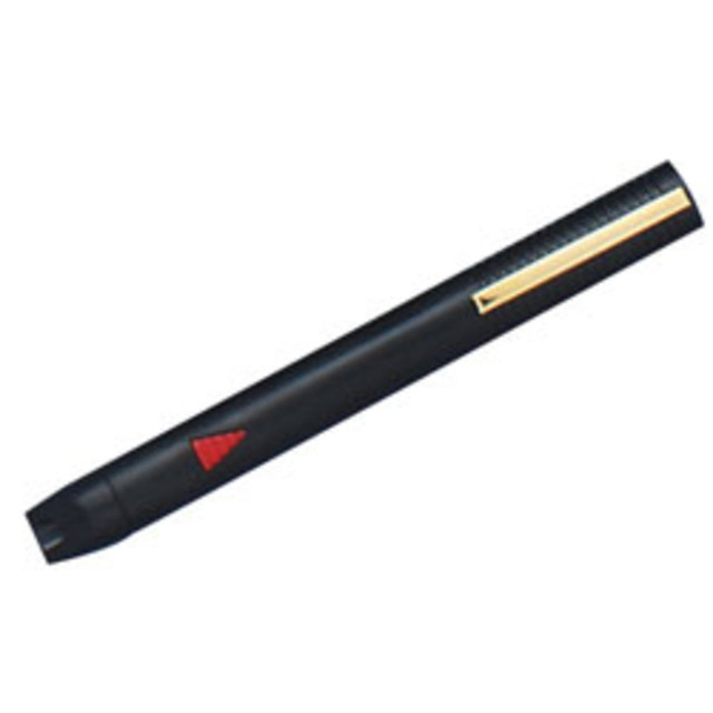 Point it out with style and efficiency  Great for presentations, lectures, inspectors, coaches, engineers and designers.  Projects a continuous red beam of light up to 1,148 feet.  Batteries included.