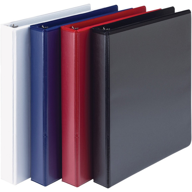 Samsill Corporation Samsill MP46409 Samsill Durable 1 Inch Binder, Made in The USA, D Ring Binder, Customizable Clear View Cover, Basic Assortment, 4 Pack, Each Holds 225 Pages (MP46409)