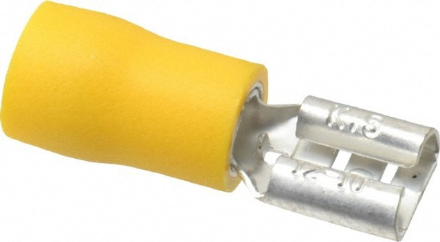 Ideal 83-9601 Wire Disconnect: Female, Yellow, Vinyl, 12-10 AWG, 1/4" Tab Width