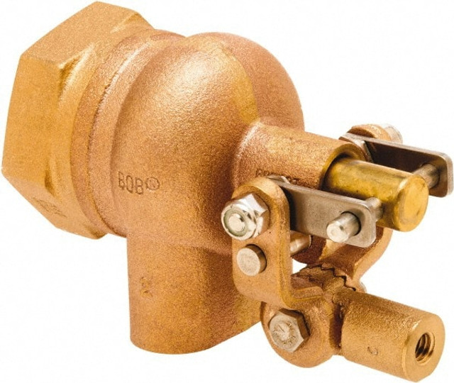Control Devices R605T-1-1/2-LF 1-1/2" Pipe, Brass, Angle Pattern-Single Seat, Mechanical Float Valve
