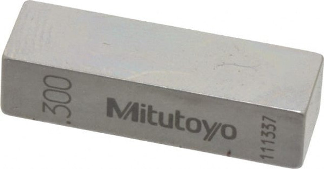 Mitutoyo 611193-541 Rectangle Steel Gage Block: 0.3", Grade AS-1
