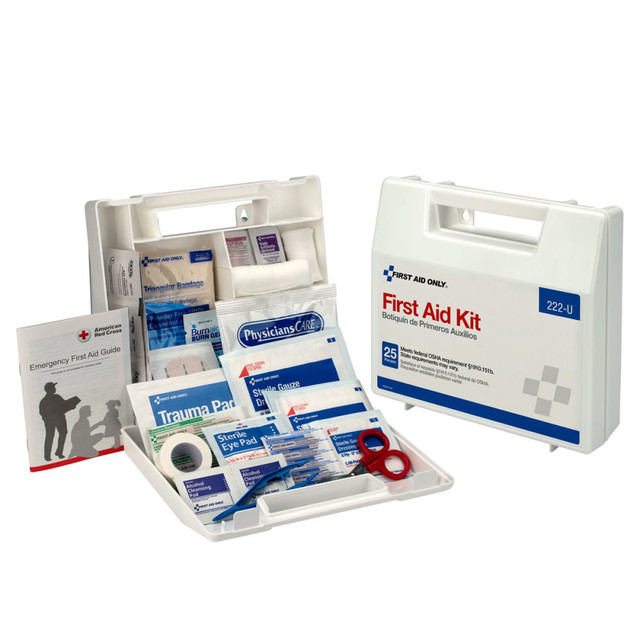 FIRST AID ONLY, INC. 222U First Aid Only 10-Person First Aid Kit, 8-7/16inH x 9inW x 2-1/2inD