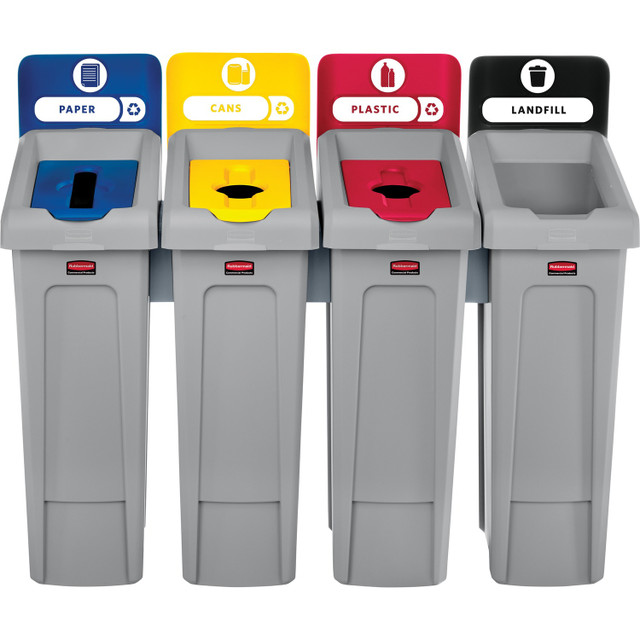 Rubbermaid Commercial Products Rubbermaid Commercial 2007919 Rubbermaid Commercial Slim Jim Recycling Station - 4-Stream Rubbermaid Commercial Products Rubbermaid Commercial 2007919 Rubbermaid Commercial Slim Jim Recycling Station - 4-Stream
