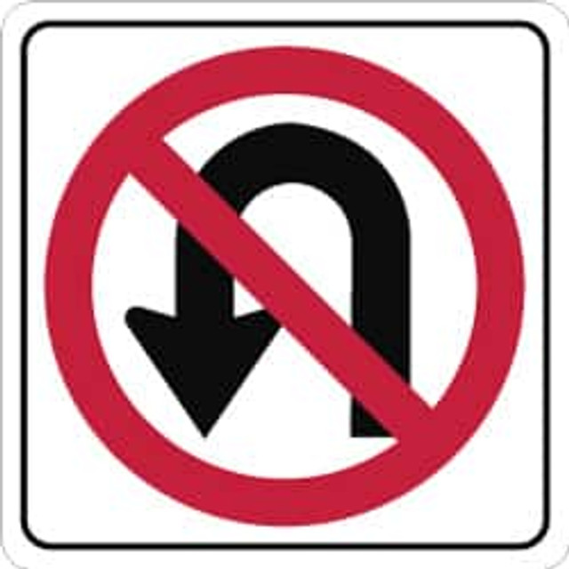 AccuformNMC TM204K Strike on U-Turn, 24" Wide x 24" High Aluminum Traffic Control Sign