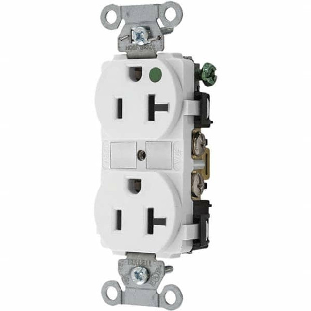 Bryant Electric 8300HBW Straight Blade Duplex Receptacle: NEMA 5-15R, 20 Amps, Grounded