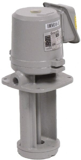 Graymills IMV25-E Immersion Pump: 1/4 hp, 115/230V, 3/1.5A, 1 Phase, 3,450 RPM, Cast Iron Housing