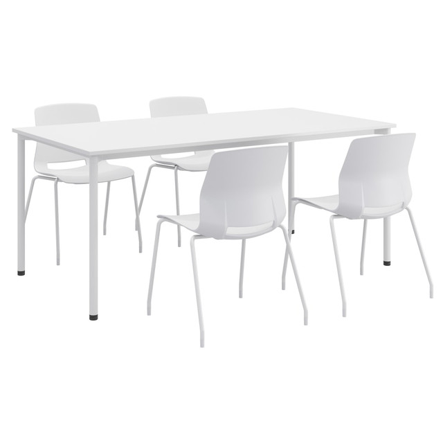 KENTUCKIANA FOAM INC KFI Studios 840031924025  Dailey Table Set With 4 Sled Chairs, White