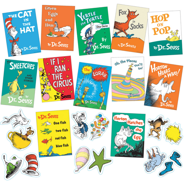 C R GIBSON EU-847041 Eureka Dr. Seuss Books Mini Bulletin Board Set