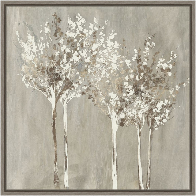 UNIEK INC. A42704834022 Amanti Art Dusky Trees by Allison Pearce Framed Canvas Wall Art Print, 16inH x 16inW, Greywash