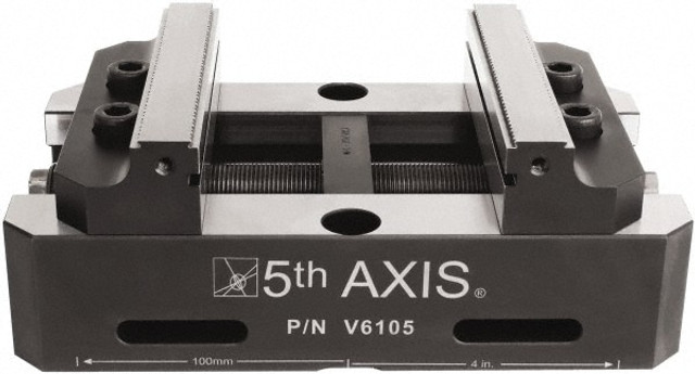 5th Axis V6105 Self-Centering Vise: 6" Jaw Width, 8-1/2" Max Jaw Opening