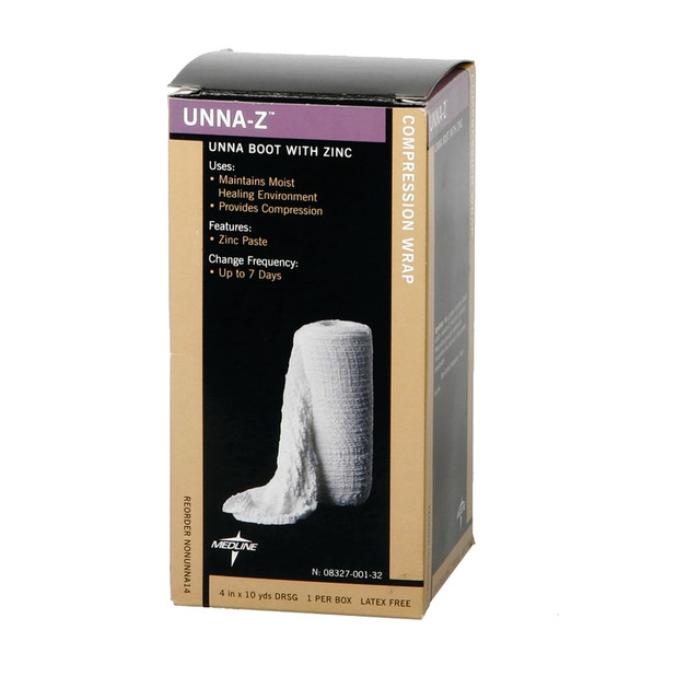 MEDLINE INDUSTRIES, INC. NONUNNA14 Medline Unna-Z Unna Boot Bandages, 4in x 10 Yd., White, Case Of 12