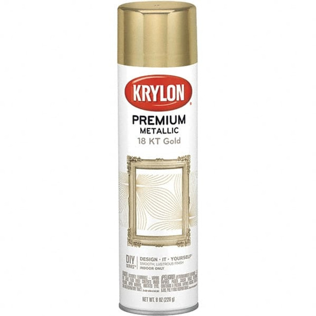 Krylon K01000A07 Metallic Spray Paint: Gold, Gloss, 8 oz