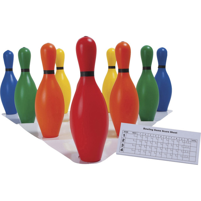 Champion Sports BP10CLR Champion Sports Multi-Color Plastic Bowling Pin Set