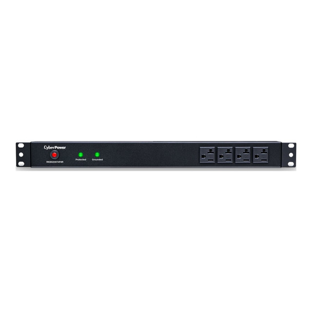 CYBERPOWERPC RKBS20ST4F8R CyberPower RKBS20ST4F8R Rackbar 12 - Outlet Surge with 1800 J - Clamping Voltage 400V, 15 ft, NEMA L5-20P, Straight, EMI/RFI Filtration, Black, Lifetime Warranty