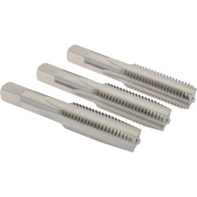 Hertel K008937AS Tap Set: 3/4-10 UNC, 4 Flute, High Speed Steel, Bright Finish