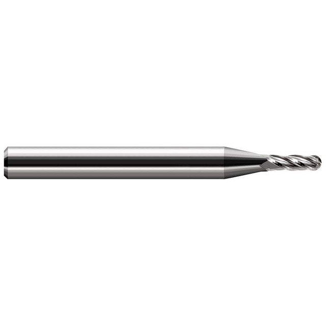 Harvey Tool 74425 Ball End Mill: 0.125" Dia, 0.375" LOC, 4 Flute, Solid Carbide