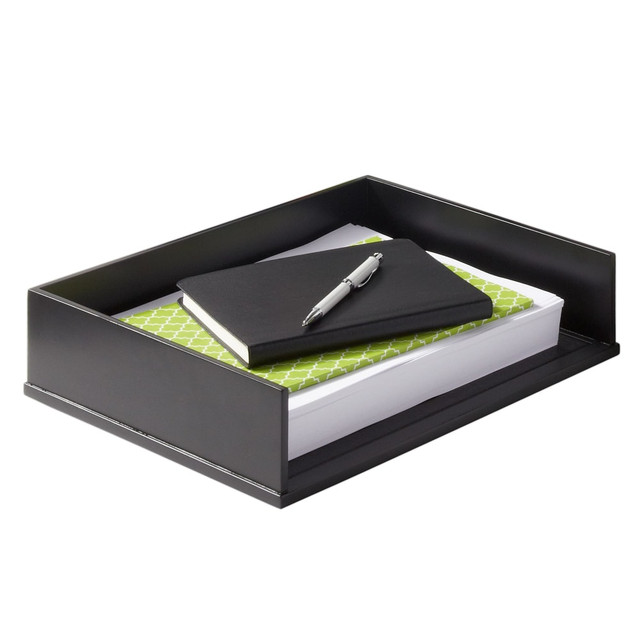 VICTOR TECHNOLOGY 1154-5 Victor Midnight Black Collection Stacking Letter Tray VICTOR TECHNOLOGY 1154-5 Victor Midnight Black Collection Stacking Letter Tray