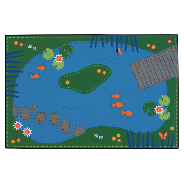 CARPETS FOR KIDS ETC. INC. 48.06 Carpets for Kids KID$Value Rugs Tranquil Pond Activity Rug, 4ft x 6ft , Green