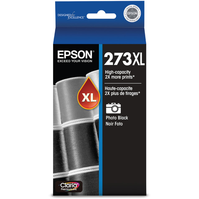 EPSON AMERICA INC. T273L120-S Epson 273XL Claria Premium Photo Black High-Yield Ink Cartridge, T273XL120-S EPSON AMERICA INC. T273L120-S Epson 273XL Claria Premium Photo Black High-Yield Ink Cartridge, T273XL120-S