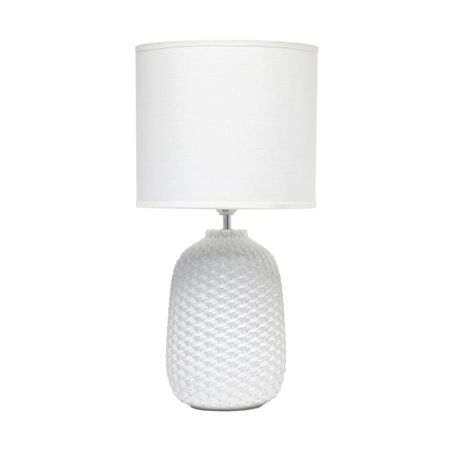 ALL THE RAGES INC Simple Designs LT1135-OFF  Purled Texture Table Lamp, 20-7/16inH, White/Off White