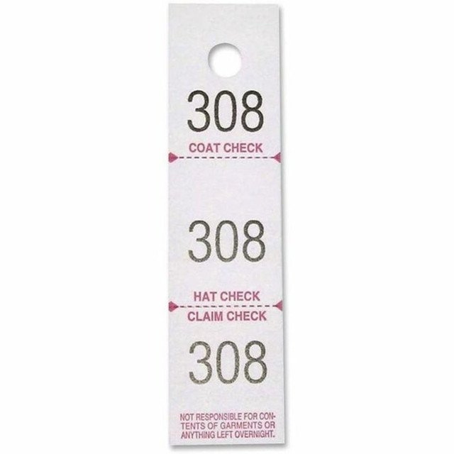 SP RICHARDS 99300 Sparco 3-Part Coat Check Tickets - 500 / Pack - White SP RICHARDS 99300 Sparco 3-Part Coat Check Tickets - 500 / Pack - White