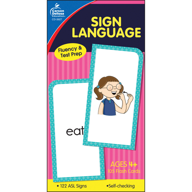 CARSON-DELLOSA PUBLISHING LLC Carson-Dellosa CD-3927  Sign Language Flash Cards, Grade PreK-8