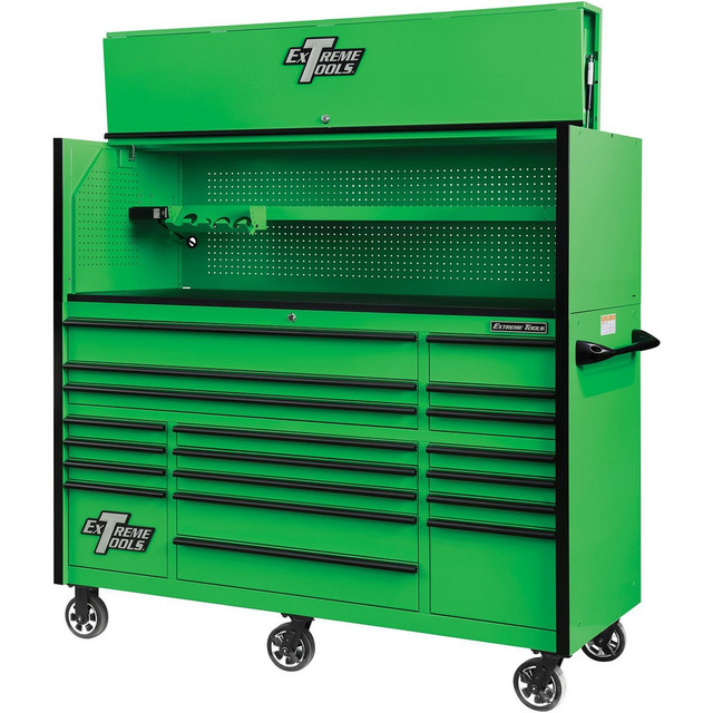 EXTREME TOOLS RX723020HRGK Tool Storage Combos & Systems; Type: Roller Cabinet with Hutch Combo ; Drawers Range: 16 Drawers or More ; Number of Pieces: 2.000 ; Width Range: 72" and Wider ; Depth Range: 30" and Deeper ; Height Range: 60" and Higher