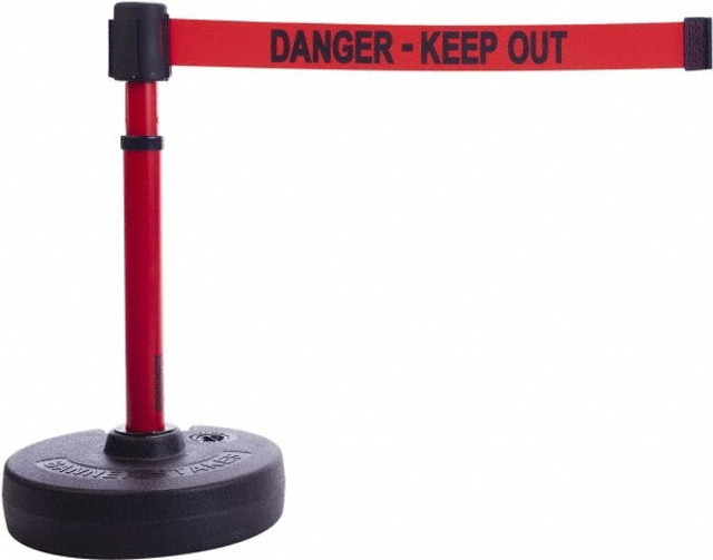 Banner Stakes PL4094 Barrier Post Base & Stanchion: 22 to 42" High, Round Base