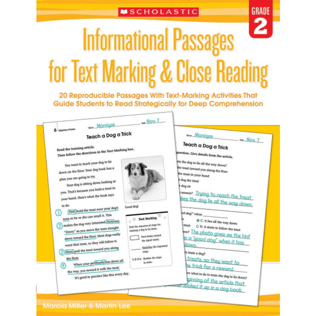 SCHOLASTIC INC SC579378 Scholastic Teacher Resources Informational Passages For Text Marking & Close Reading, Grade 2 SCHOLASTIC INC SC579378 Scholastic Teacher Resources Informational Passages For Text Marking & Close Reading, Grade 2