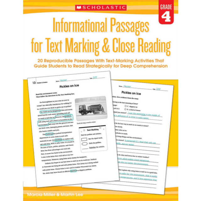SCHOLASTIC INC SC579380 Scholastic Teacher Resources Informational Passages For Text Marking & Close Reading, Grade 4 SCHOLASTIC INC SC579380 Scholastic Teacher Resources Informational Passages For Text Marking & Close Reading, Grade 4