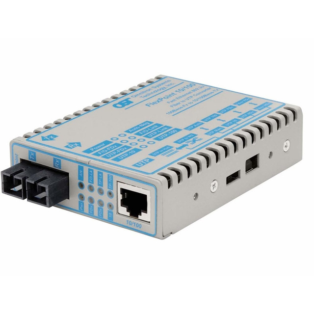 OMNITRON SYSTEMS TECHNOLOGY, INC. 4340-9 Omnitron FlexPoint 10/100 Ethernet Fiber Media Converter RJ45 SC Multimode 5km - 1 x 10/100BASE-TX; 1 x 100BASE-FX; DC Powered; Lifetime Warranty