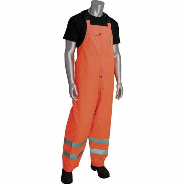 Falcon 353-2001-OR/L Rain Bib Overalls: Size Large, Polyester