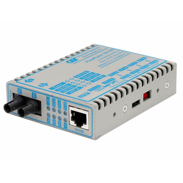 OMNITRON SYSTEMS TECHNOLOGY, INC. 4342-9W Omnitron FlexPoint 10/100 Ethernet Fiber Media Converter RJ45 ST Multimode 5km Wide Temp - 1 x 10/100BASE-TX; 1 x 100BASE-FX; DC Powered; Lifetime Warranty OMNITRON SYSTEMS TECHNOLOGY, INC. 4342-9W Omnitron FlexPoint 10/100 Ethernet Fiber Media Converter RJ45 ST Multimode 5km Wide Temp - 1 x 10/100BASE-TX; 1 x 100BASE-FX; DC Powered; Lifetime Warranty