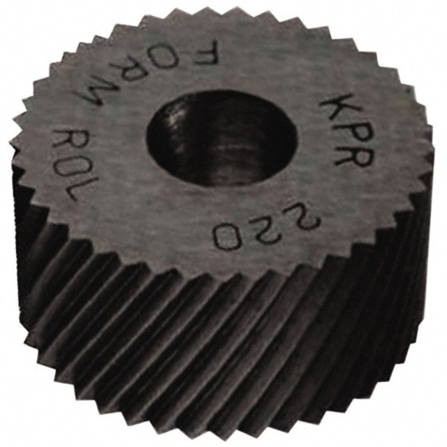 MSC PHR-212 Standard Knurl Wheel: 1-1/4" Dia, 90 ° Tooth Angle, 12 TPI, Diagonal, High Speed Steel