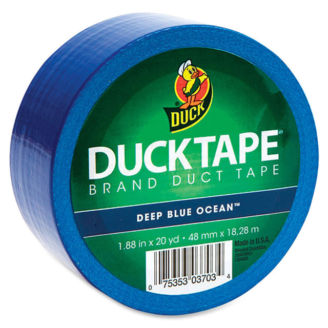 SHURTECH BRANDS, LLC 1304959RL Duck Brand Brand Color Duct Tape - 20 yd Length x 1.88in Width - Blue - For Repairing, Color Coding, Packing, Crafting - 1 Roll