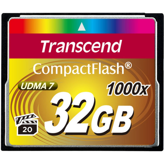 TRANSCEND INFORMATION INC. TS32GCF1000 Transcend Ultimate 32 GB CompactFlash - 160 MB/s Read - 120 MB/s Write - 1000x Memory Speed