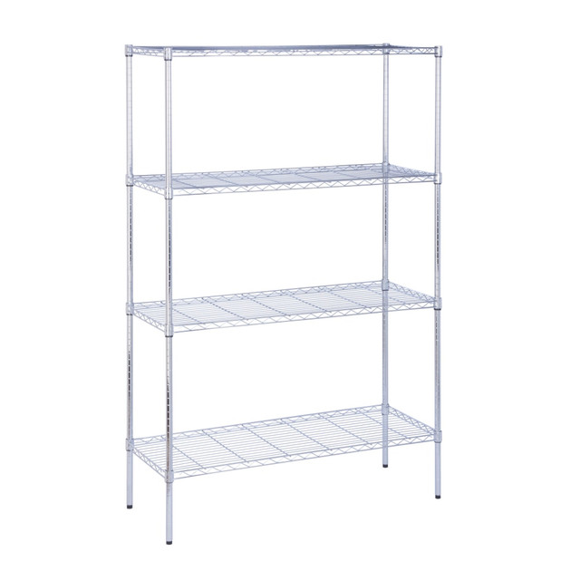 HONEY-CAN-DO INTERNATIONAL, LLC SHF-05226 Honey-Can-Do Urban Steel Adjustable Storage Shelving Unit, 4-Tiers, 72inH x 18inW x 48inD, Chrome