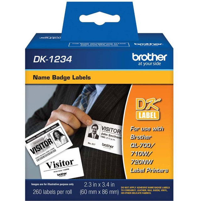 Brother DK1234 Badge Ribbon: Black & White, Paper