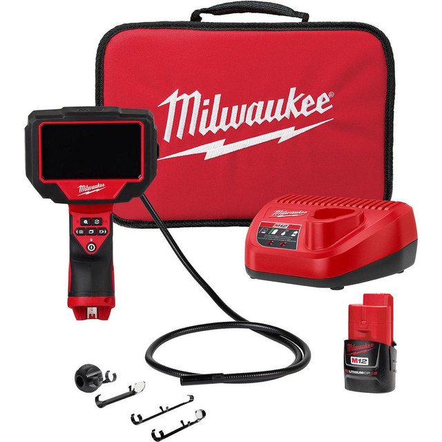 Milwaukee Tool 2323-21 Borescopes & Borescope Kits; Borescope Type: Inspection Camera ; Magnification: 3x ; Field Of View: 360.000 ; Scope Diameter: 4.3in ; Maximum Viewing Distance: 4ft ; Scope Length: 4ft