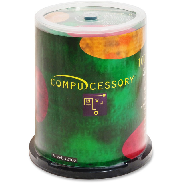 Compucessory 72100 Compucessory CD Recordable Media - CD-R - 52x - 700 MB - 100 Pack Spindle