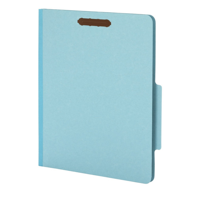 GLOBE WEIS 24130 Pendaflex Pressboard Classification File Folders With Fasteners, 8 1/2in x 11in, Letter Size, 60% Recycled, Blue, Box Of 10