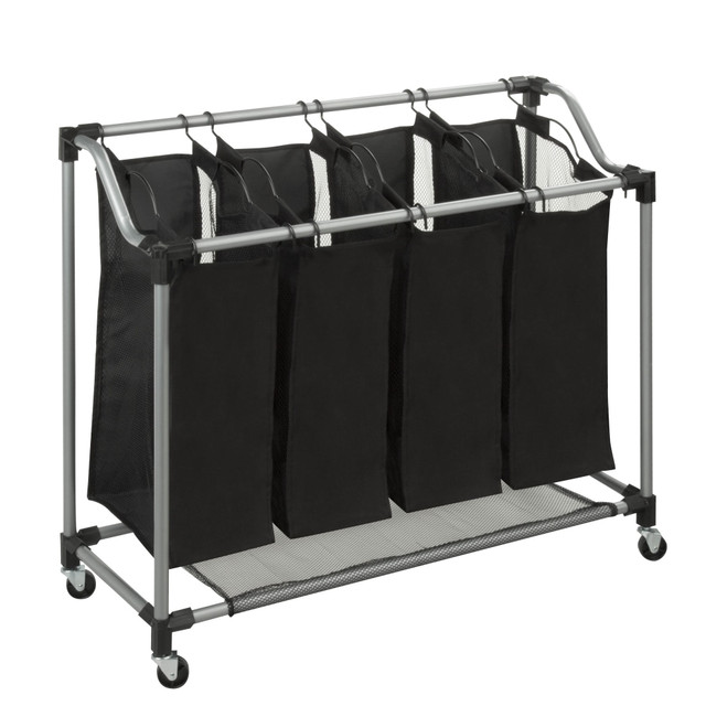 HONEY-CAN-DO INTERNATIONAL, LLC SRT-01682 Honey-Can-Do Elite Quad Sorter, Extra Large Size, Black/Silver HONEY-CAN-DO INTERNATIONAL, LLC SRT-01682 Honey-Can-Do Elite Quad Sorter, Extra Large Size, Black/Silver