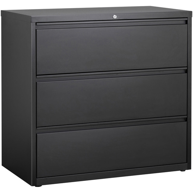 LORELL 88031  42inW x 18-5/8inD Lateral 3-Drawer File Cabinet, Black