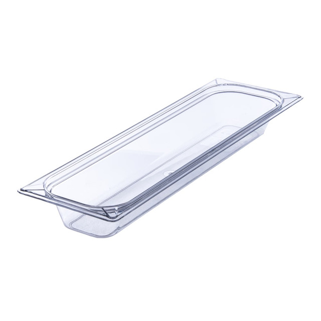 CARLISLE SANITARY MAINTENANCE PRODUCTS 10240B07 StorPlus 1/2-Size Plastic Food Pans, 2 1/2inH x 6 1/4inW x 20 3/4inD, Clear, Pack Of 6